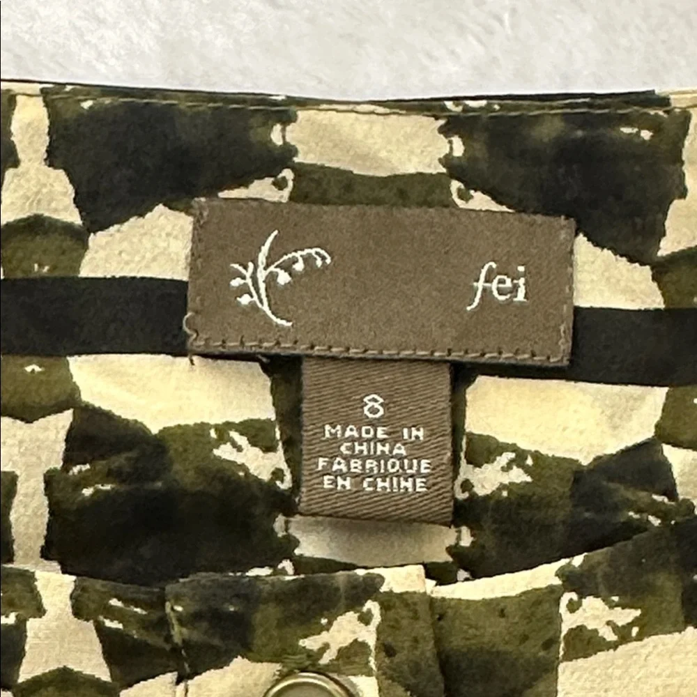 Anthropologie FEI Women’s Lightweight Silk Abstract‎ Geometric Print Blouse 8 - Picture 9 of 9